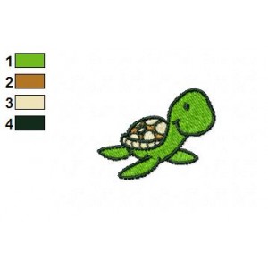 Cartoon Sea Turtle Embroidery Design 02